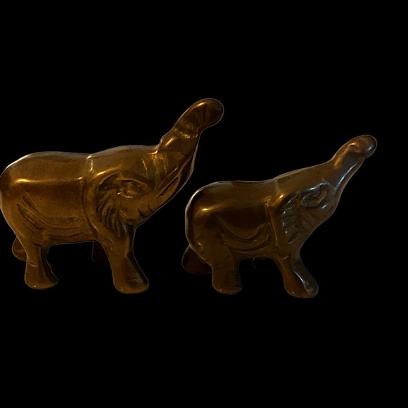 VTG Bronze Elephants Family Of 4 Set Great Patina No Mark Collectables Pre-Owned - Picture 8 of 12